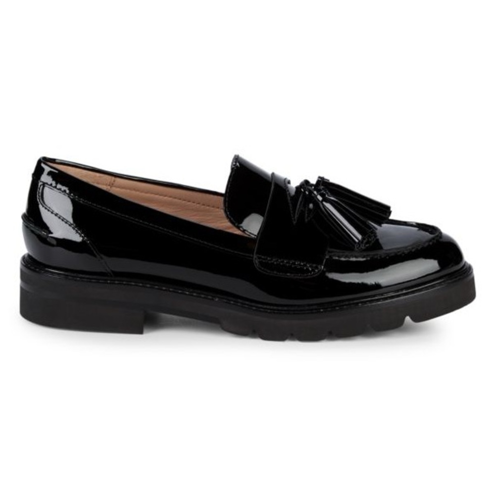 Stuart Weitzman Adrina Loafer | Size 9.5 | Black Patent Leather